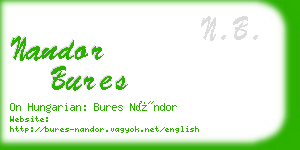 nandor bures business card